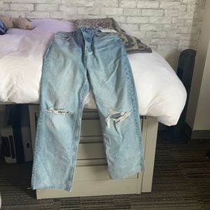 zara wide leg blue jeans